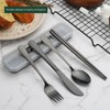GARFTAI Portable travel utensils set with case. 4Pcs Stainless teel