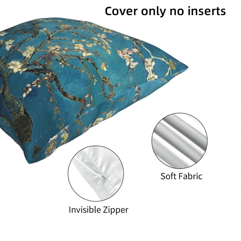 DJKKiTTQ Compatible with Pattern Decorative Cushion Cover (Almond Blossom), The