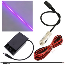 CTRICALVER Laser Module Adjustable Focal Kit, (Light Source Shape: Purple line) 3-5V 405nm Industrial Laser Module Diode 2.1mm DC Plug +Power Supply kit