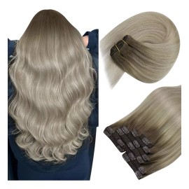 sunny hair Extensiones Cabello 14in Rubio Ceniza Ombre Rubio Bril 120gr