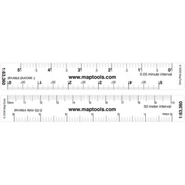MapTools Map Ruler for 1:63,360 Scale Maps. LAT/Lon, Miles, Kilometers