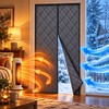 Magnetic Thermal Insulated Door Curtain, Quilted Oxford Fabric Winter Door