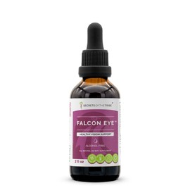 Secrets of the Tribe Falcon Eye Alcohol-Free Extract, Alcohol-Free Bilberry, Eyebright, Ginkgo, Green Tea, Carrot, Grape. Tincture Glycerite Healthy Vision Support (2 FL OZ)