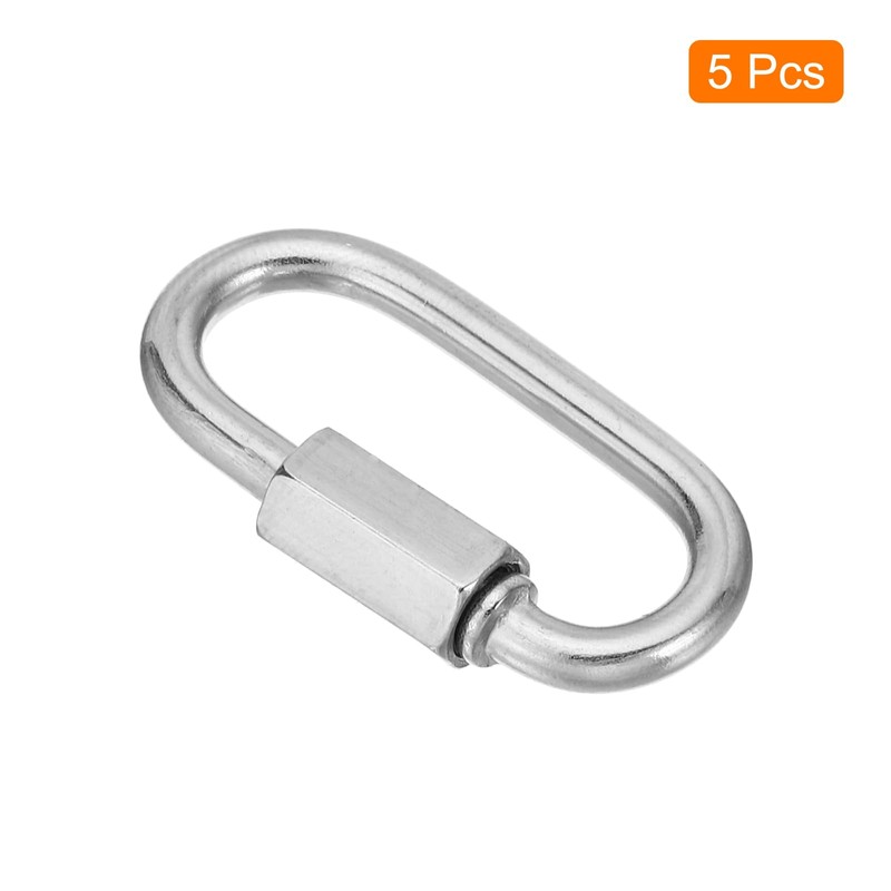 PATIKIL 4mm Chain Quick Links, 5 Pack Chain Connector Screw