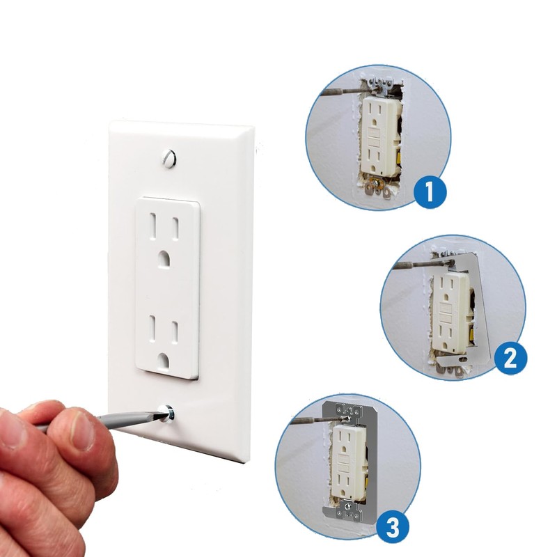 MTQY 5PCS Galvanised Metal Socket Box Extender Wall Plate Gasket