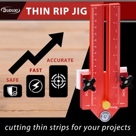 Thin Rip Jig Table Saw Jig Guide, Making Repetitive Narrow Strip Cuts, Fit for 3/4" x 3/8" Slots, for Table Saw Band Saw Router Table Woodworking Tools Table Saw accessories