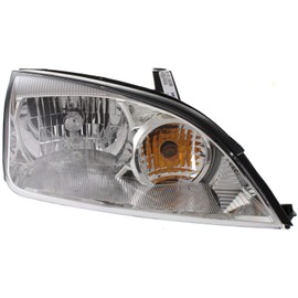 Evan Fischer Driver and Passenger Side Headlight for Ford Focus 2005-2007 Halogen With bulbs Fits S, SE, SES, ST, ZX3, ZX4, ZX4 ST, ZX5 & ZXW Replaces # 4F4Z13008AD, 4F4Z13008AC