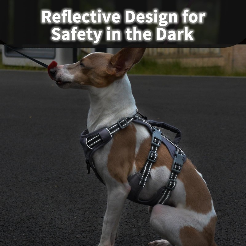Huntboo Reflective Dog Harness with Handle, Escape Proof, No Slip,