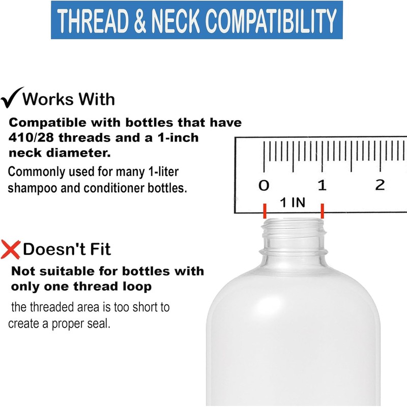 Pump Dispenser Compatible with Redken Shampoo and Conditioner 33.8 oz