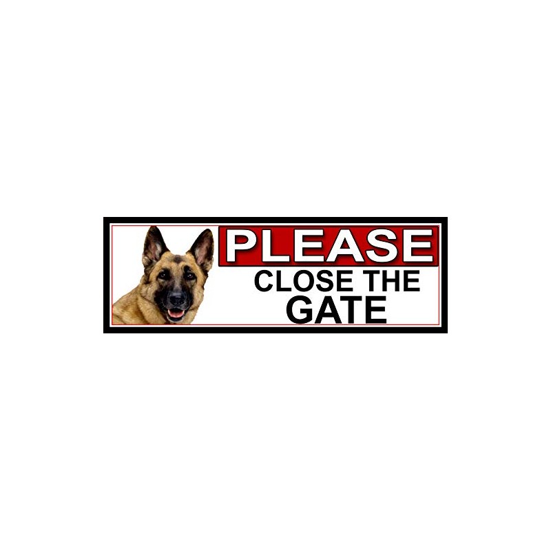 SHAWPRINT German Shepherd PLEASE CLOSE THE GATE METAL GATE SIGN