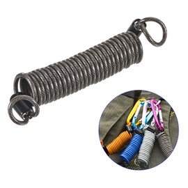 M METERXITY Disc Lock Safety Steel Cable Plastic Coated Spring Reminder Wire Anti-theft Rope Suitable for Outdoor Protection (2.5mm x 1.5m Black)