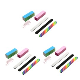 FOMIYES 18 Pcs Professional Nail 3 Nail Files Buffer Sanding Block Sponge Brush Tools