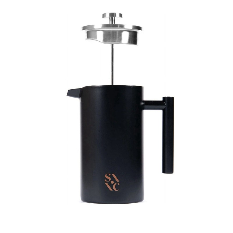 Stone & Clay Modern French Press - Black Stainless Steel