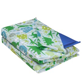 Wildkin 100% Cotton Kids Nap Mat Cover for Boys & Girls, Sewn-in Flap Pillowcase Design Rest Mat Cover, Fits our Vinyl Nap Mat up to 1.5 Inches Including Basic Sleep Mat, BPA-free (Dinomite Dinosaurs)