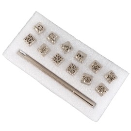 12Pcs Stamping Punch Tool Tang Dynasty Flower Design DIY Vegetable Leather Stamper 1Pc Handle