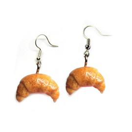 Croissant Earrings | French Food Pastry Dangles, Bakery Gift for foodie or women