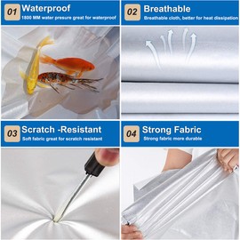 Kaugung Oxford Sedan Car Cover Custom Fit Lexus ES300 ES330 ES350 (2012-2025), Waterproof All Weather with Zipper Door, Sun Rain Dust Snow Protection. (Ships from US Warehouse, Arrive Within 3-7 Days)