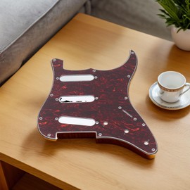 Electric Guitar Pickguard,11 Hole Plastic Electric Guitar Pick Guards Scratch Plate,Front Pick Guard Replacement for Guitars (Red)