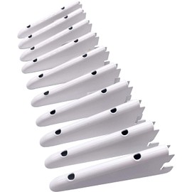 My Shopfittings Twin Slot Shelving White Or Chrome Uprights, Brackets Adjustable Strong Rack Wall Shelf Pack of 10 (WHITE, 12CM OR 120MM)