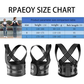 XFSRG Haltungskorrektur Rücken Offener Schulterrücken Rückenstützgürtel Geradehalter Haltungstrainer Back Posture Corrector für Herren und Damen Schützt die Lendenwirbelsäule S