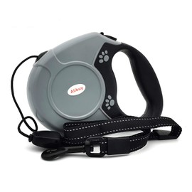 Retractable Dog Leash 26ft,360° Tangle-Free Long Cord Pets Puppy Walking Leashes,Non-Slip Handle for Small Medium Large Dogs,Up to 110 lbs (Grey)