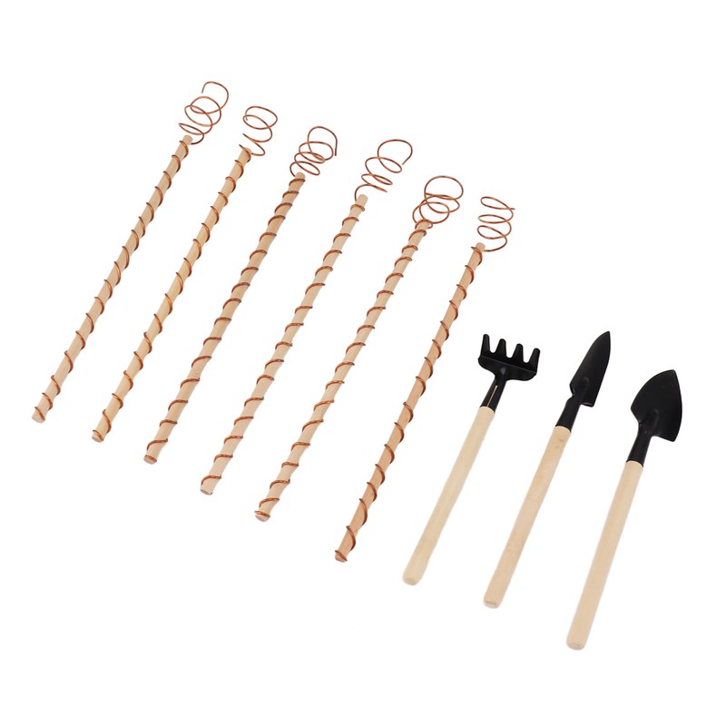 6PCS Electroculture Plant Stakes 10 Inch Natural Wood Stake Wrapped
