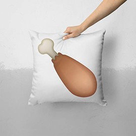 iiRov Chicken Leg Emoticon Emoji - Custom Decorative Home Decor Indoor or Outdoor Throw Pillow Cover Plus Cushion Set for Sofa, Bed or Couch (Pillow CASE Cover Plus Cushion)