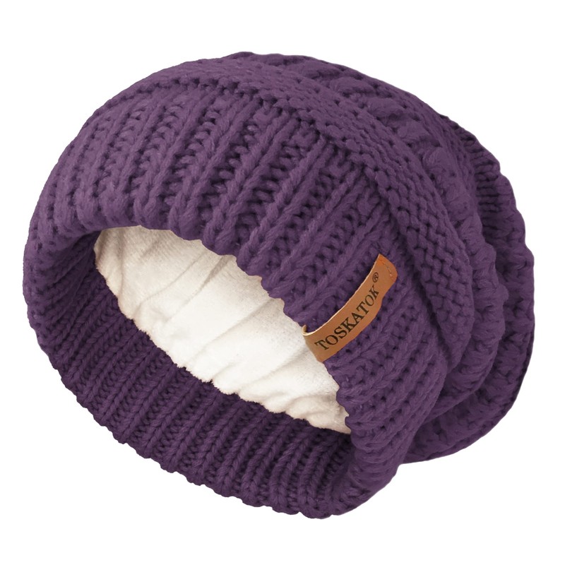 TOSKATOK Ladies Warm Slouch Knit Winter Beanie Hat with Supersoft