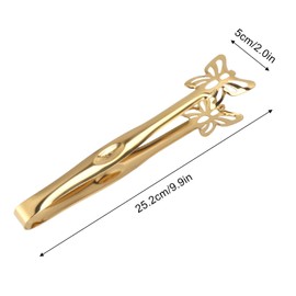 Tissting Serving Tongs, Kitchen Tongs, 25 cm Long, Gold Flowers, 304 Stainless Steel Pastry Tongs, Sugar Tongs, Food Cooking Tongs, Salad Tongs, Barbecue Tongs, Barbecue Tongs
