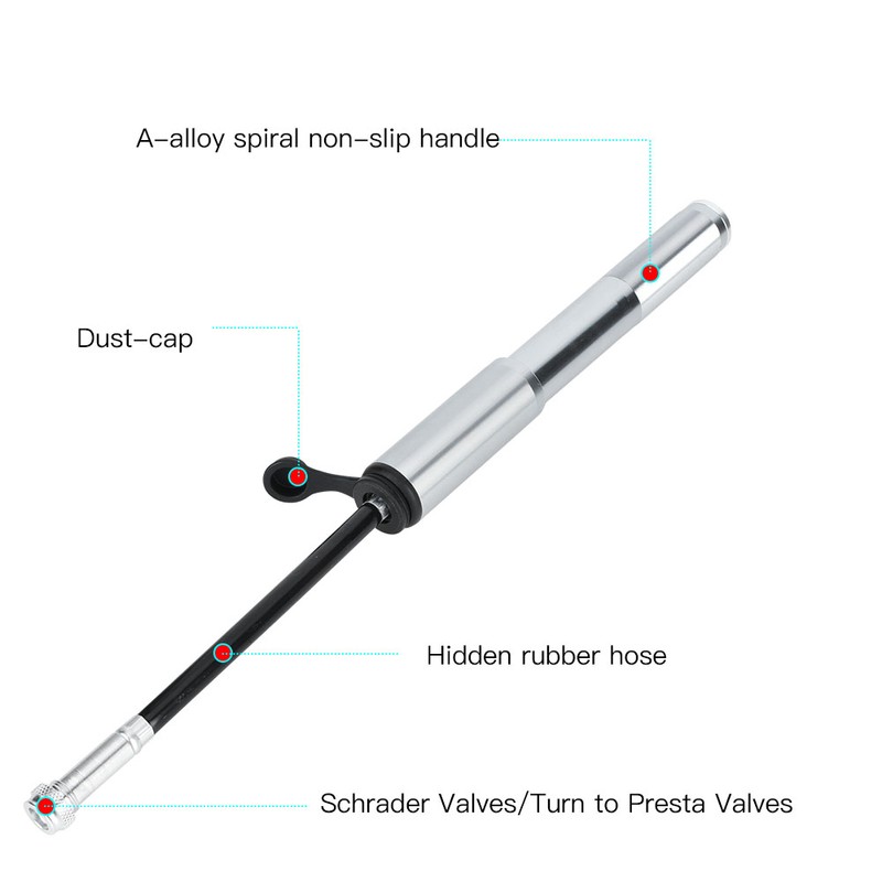 130PSI Bike Pump Portable High Pressure Bicycle Air Tire Pump