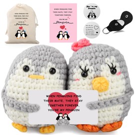 Funny Positive Penguin for Partner with Positive Card, Cute Emotional Support Pocket Hug Penguins Toy, Worry Dolls With Keyring and Greeting Card, Good Luck Gifts for Couple, Weddings, Anniversaries