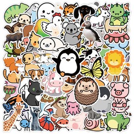 Cartoon Animals Stickers, Aesthetic Decoration, Vinyl Stickers for Scrapbook, Laptop, Children, Teenagers, Girls, Pack of 100