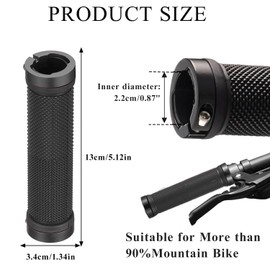 Bike Handlebar Grips, Soft Non-Slip Rubber Bicycle Handle Grip, with Double Lock for Scooter Urban Bike Tricycle Wheel Chair MTB BMX Foldable Bicycle (Black)