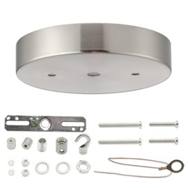 EIFHYT Canopy Kit for Chandelier, 5 1/8 Ceiling Lighting Modern Steel Canopy Kit Light Fixture Cover Plate, Hook & Cord Holder for Pendant Lighting Fixtures (Brushed Nickel)