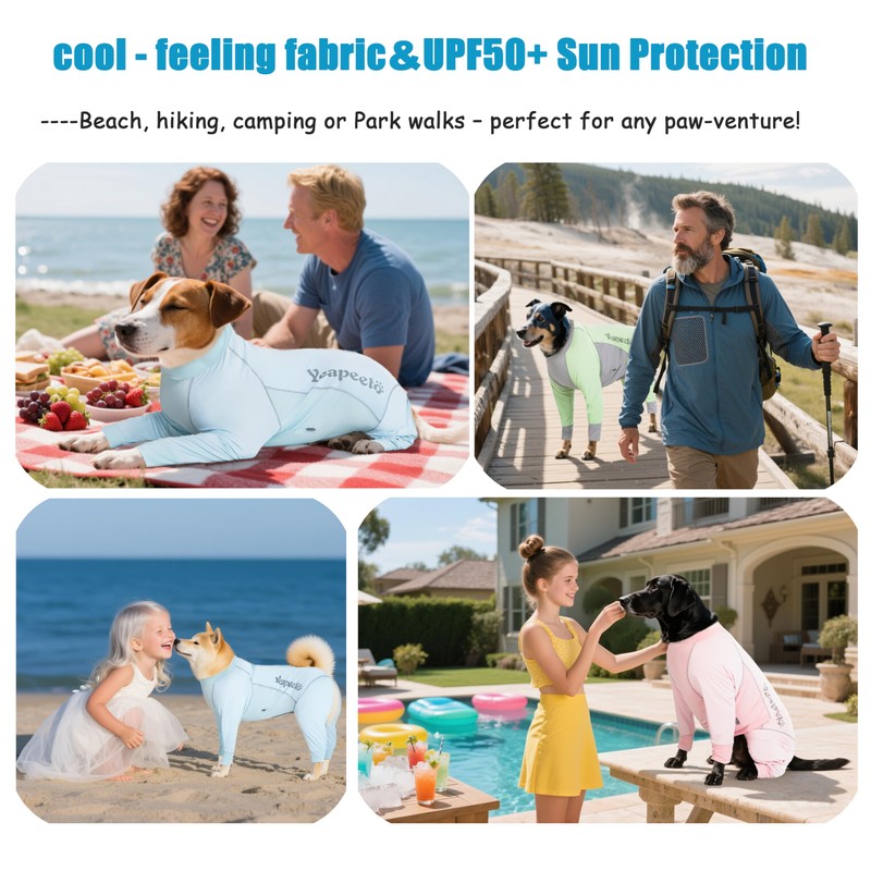 Dog Sun Protection Cooling Suit UPF 50+, Quick-Dry Breathable Jumpsuit
