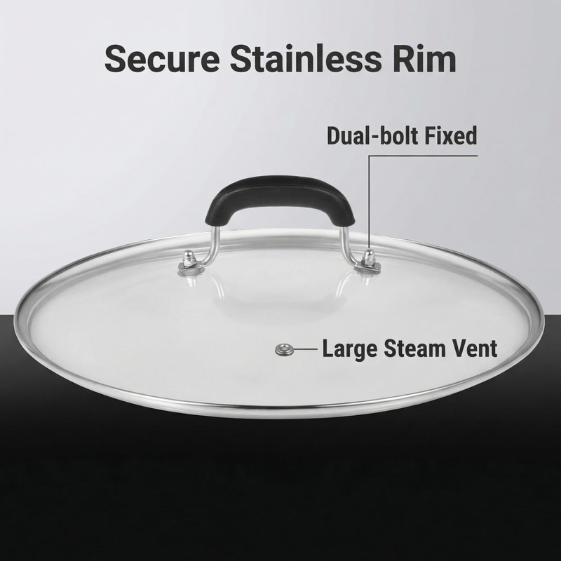 Glass Lid for Pots and Pans, 12-1/2 Inch (11-3/4 Inch