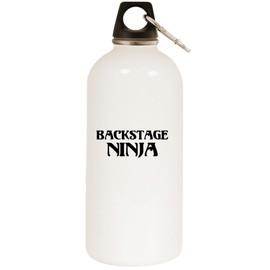 Los Drinkware Hermanos Backstage Ninja - White Water Bottle with Carabiner 20oz