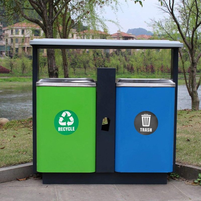 HERCHR 18Pcs Trash Bin Label, Recycle Sticker for Outdoor indoor