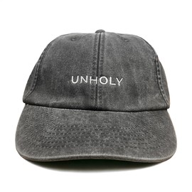 Vivian Flytrap Unisex Unholy Washed Embroidered Dad Baseball Cap - Black