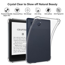 Aircawin for 6'' Kobo Clara 2E Case Clear,Slim Clear Case for Kobo Clara 2E 2022 (Model N506),Shockproof Lightwheight Soft TPU Transparent Back Cover Shell for Kobo E-Reader-Clear