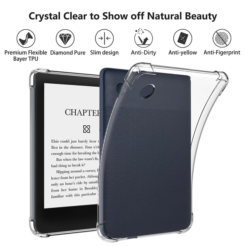 Aircawin for 6'' Kobo Clara 2E Case Clear,Slim Clear Case