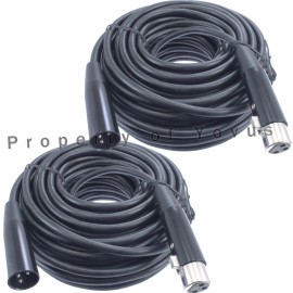 MCSPROAUDIO 2pack 50' ft foot Shielded Balanced 3 pin XLR cable for powered active speakers