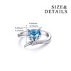 AOBOCO Sterling Silver Fox Ring for Women, Simulated Aquamarine Birthstone