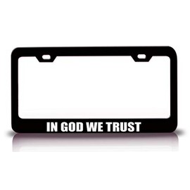 Customola in GOD WE Trust Christian Metal License Plate Frame Style 26 Black