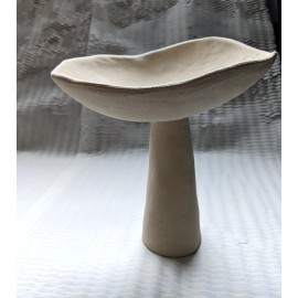Handmade Sculptural Pedestal Bowl–Organic Modern Clay Decor–Minimali