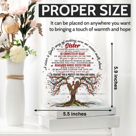 CEZII Sister Gifts from Sister, Sister Birthday Gifts, Best Sister Ever Gifts, Thank You Sister Gift Acrylic Sign Decoration, Gifts for Soul Sisters Friends, Friendship Gifts for Women