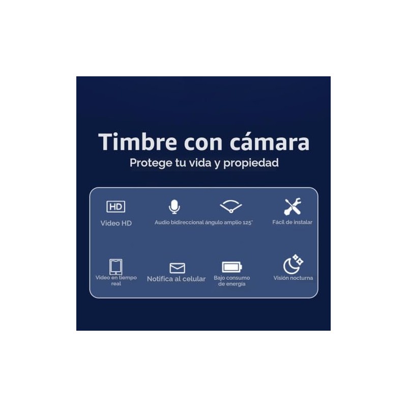 Timbre con Vídeo Inteligente Inalámbrico, Cámara de Timbre con Monitoreo