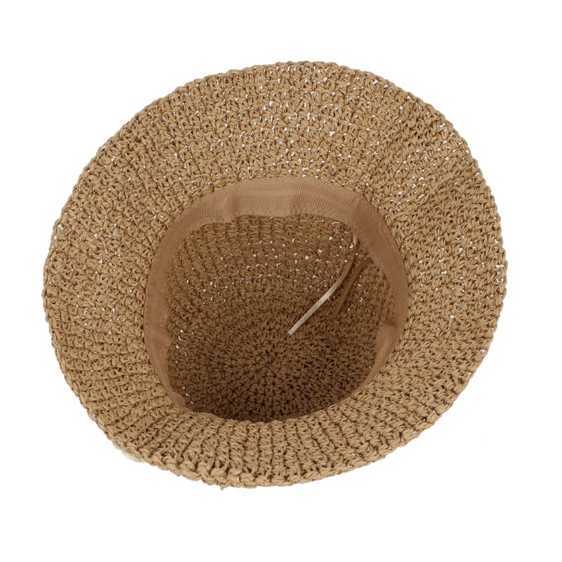 Meliyya Women's Straw Hat Foldable Adjustable Summer Straw Sun Hat