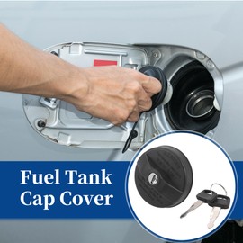 ACROPIX Plastic Locking Gas Cap Lock Fuel Tank Cap Black Fit for Toyota Camry Corolla RAV4 with Keys No.52100239/82202338 - Pack of 3