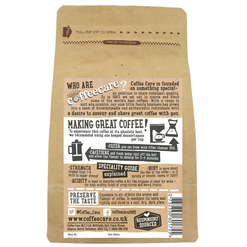 Ground Coffee - Sumatra Mandheling Bold Bean - Coffee Care